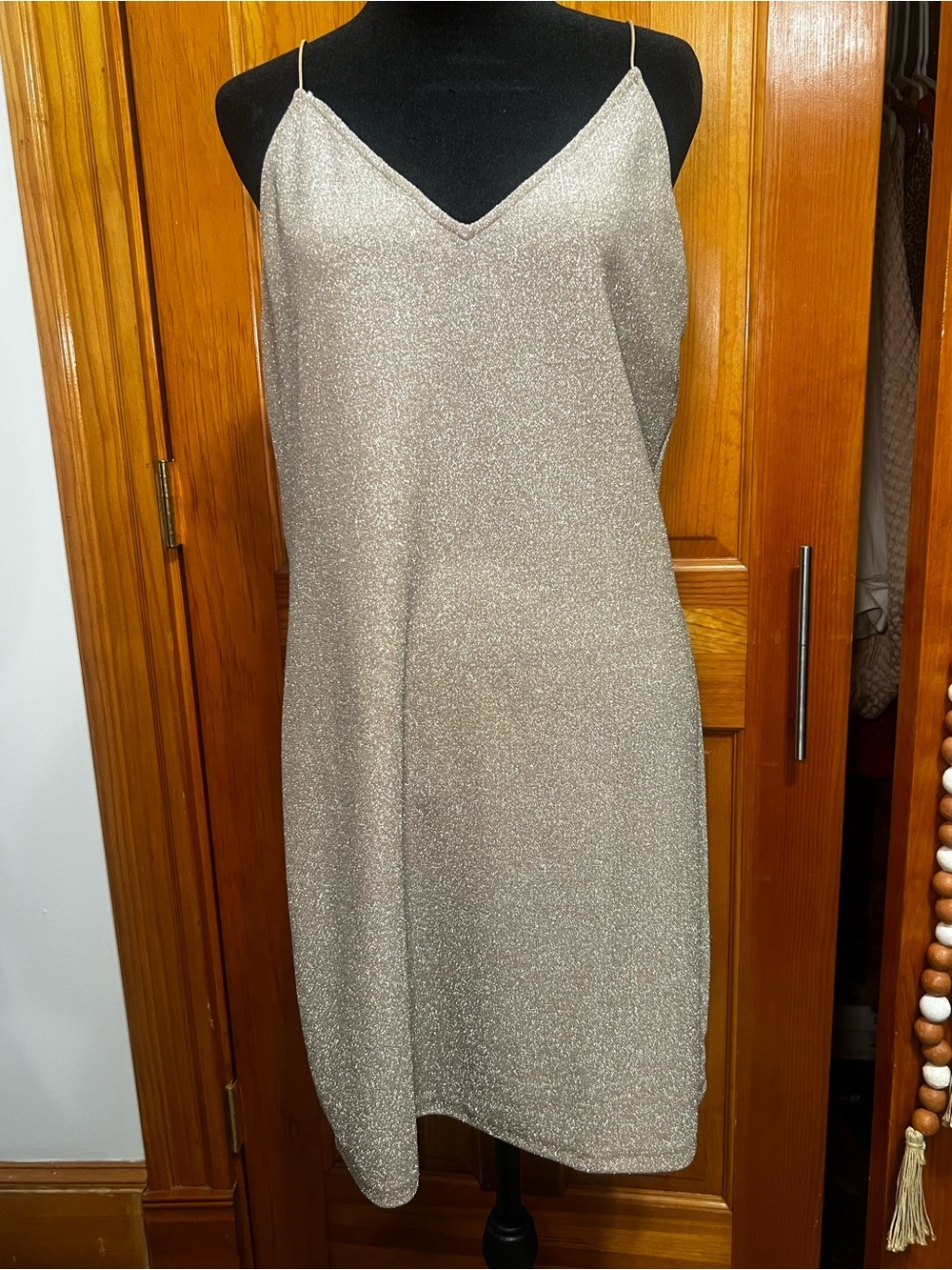 Divided Silver Glitter Slip Mini Dress